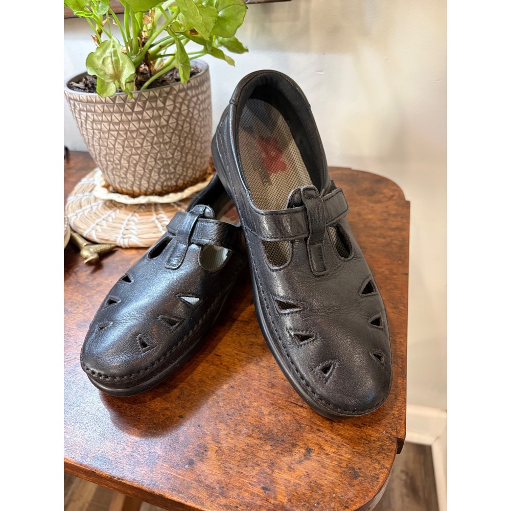 SAS Tripad Comfort Roamer Black T-Strap Cutout shoes Womens 8.5 recovery leather
